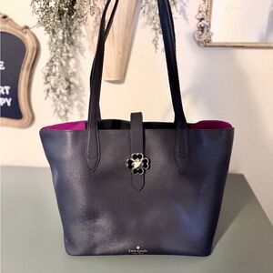Kate Spade Black Tote with Pink Interior